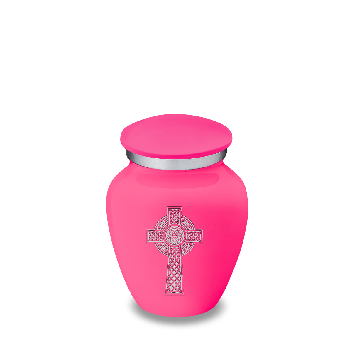 Keepsake Embrace Bright Pink Celtic Cross Cremation Urn