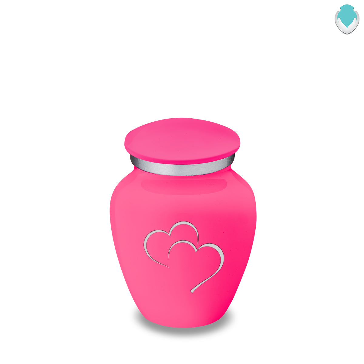 Keepsake Embrace Bright Pink Hearts Cremation Urn