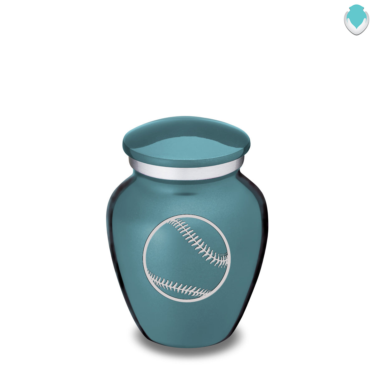 Keepsake Embrace Teal Baseball Cremation Urn
