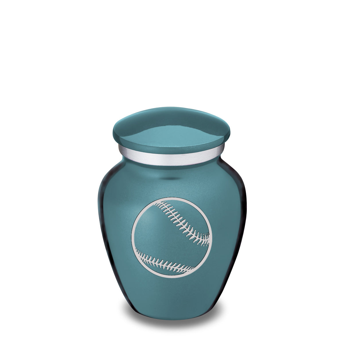 Keepsake Embrace Teal Baseball Cremation Urn