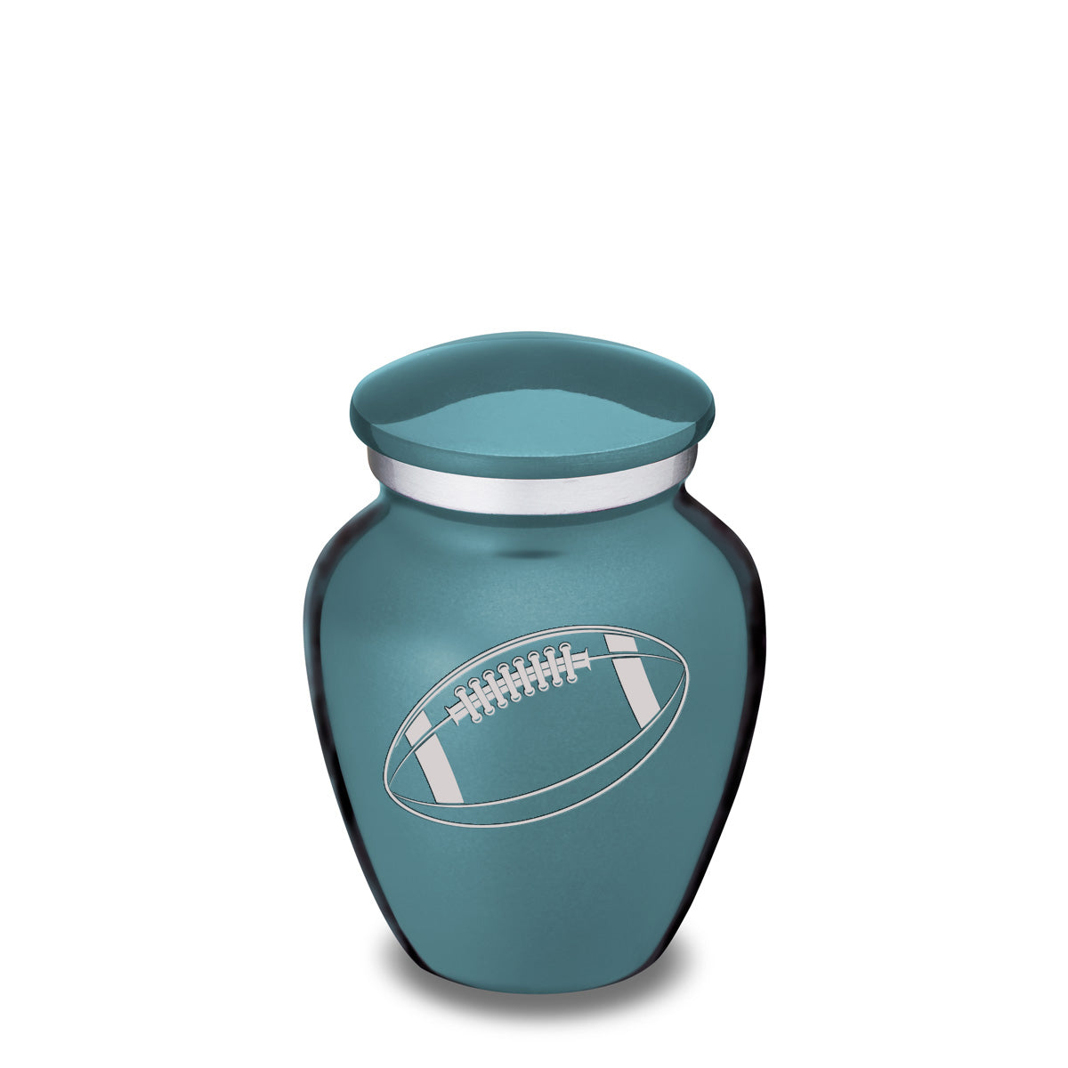 Keepsake Embrace Teal Football Cremation Urn