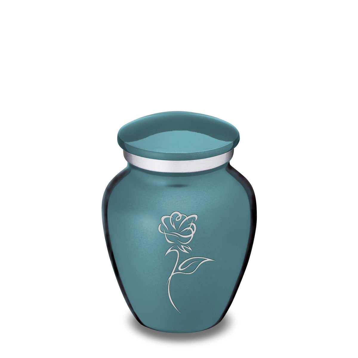 Keepsake Embrace Teal Rose Cremation Urn