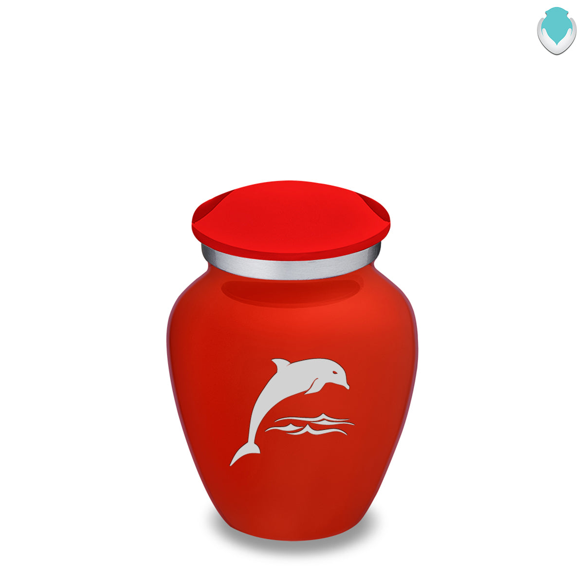 Keepsake Embrace Bright Red Dolphin Cremation Urn