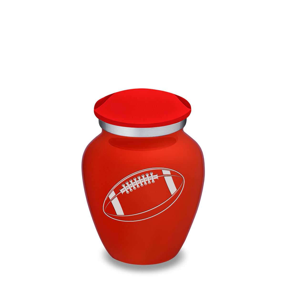 Keepsake Embrace Bright Red Football Cremation Urn