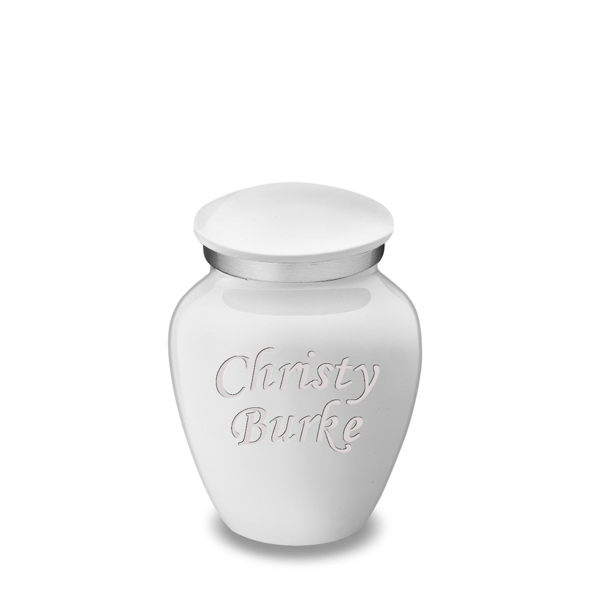 Keepsake Embrace White Custom Engraved Cremation Urn