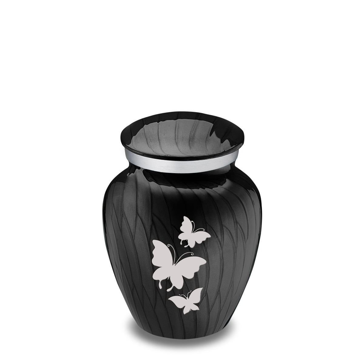 Keepsake Embrace Pearl Black Butterflies Cremation Urn