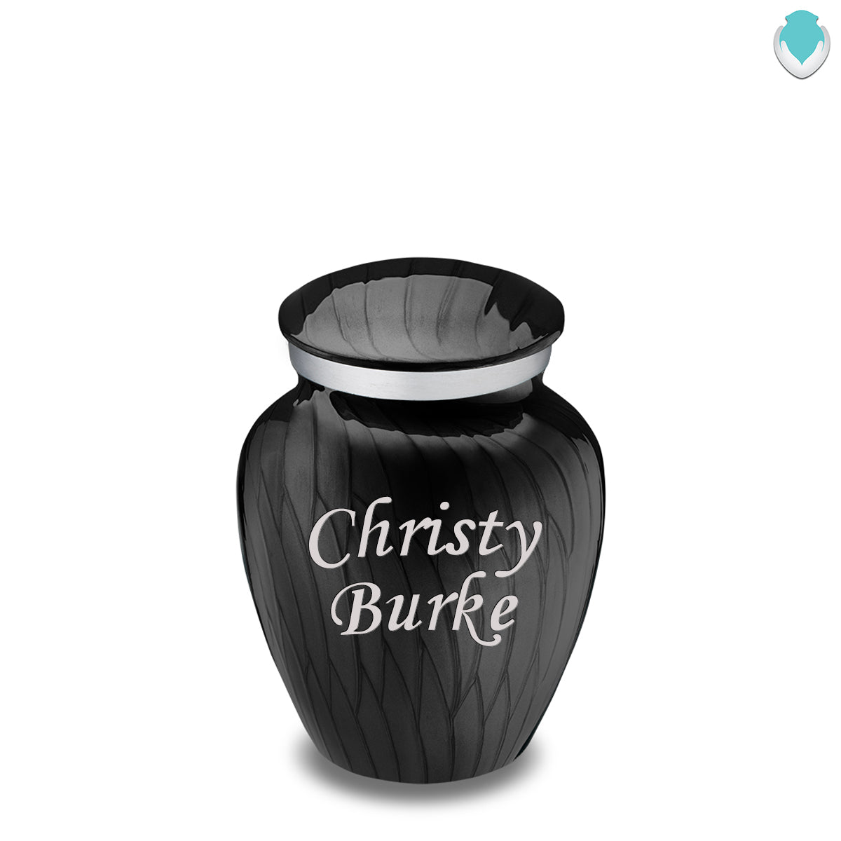 Keepsake Embrace Pearl Black Custom Engraved Cremation Urn