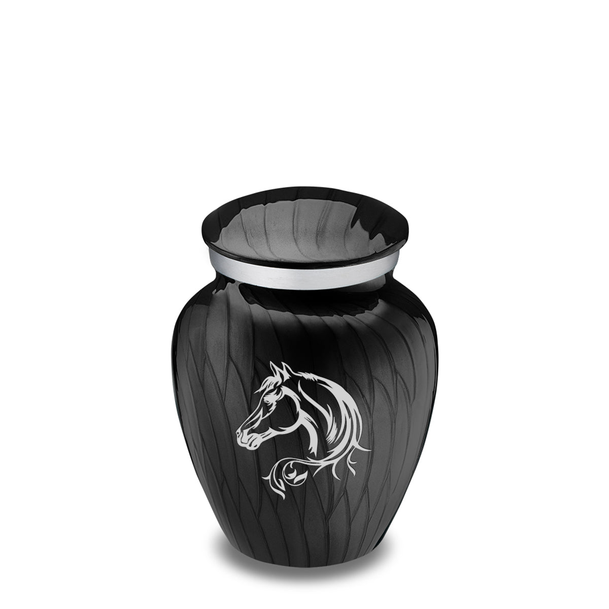 Keepsake Embrace Pearl Black Horse Cremation Urn