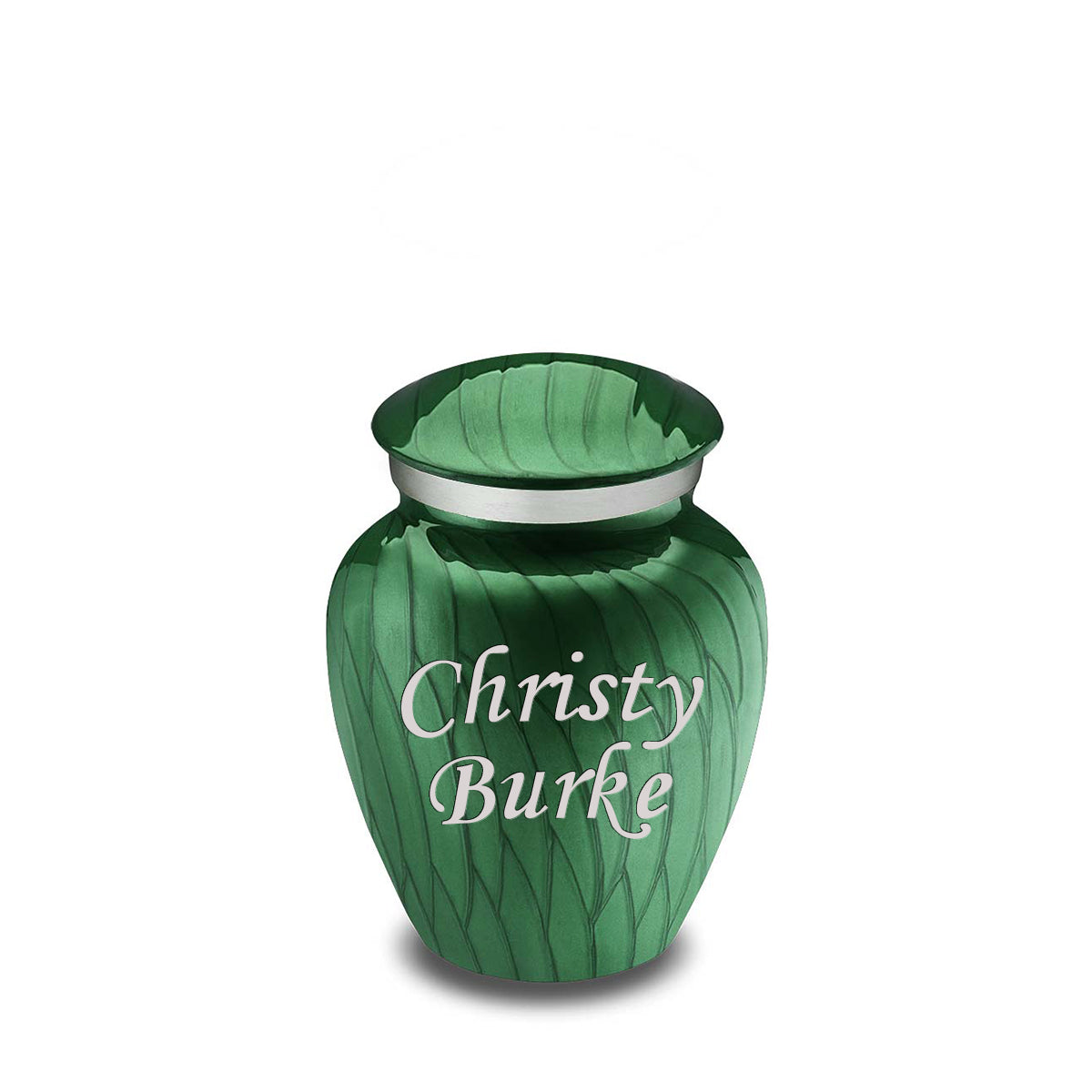 Keepsake Embrace Pearl Green Custom Engraved Cremation Urn