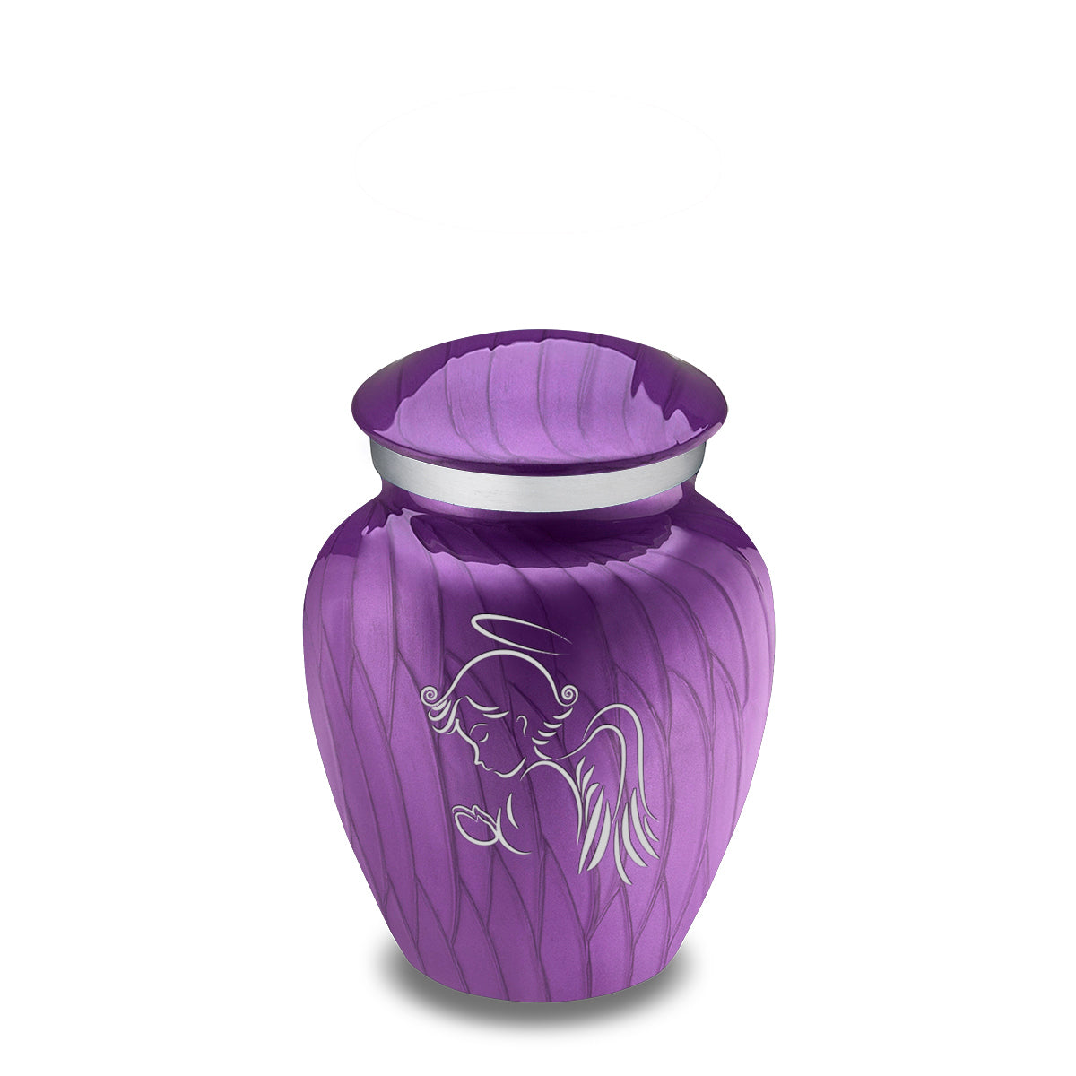 Keepsake Embrace Pearl Purple Angel Cremation Urn
