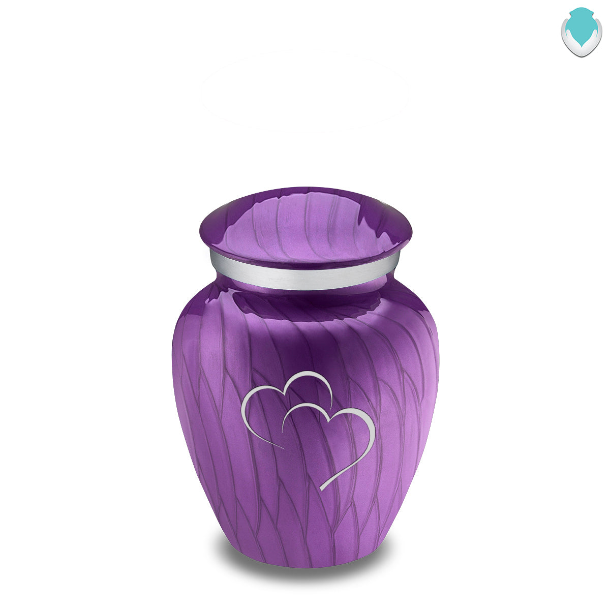 Keepsake Embrace Pearl Purple Hearts Cremation Urn