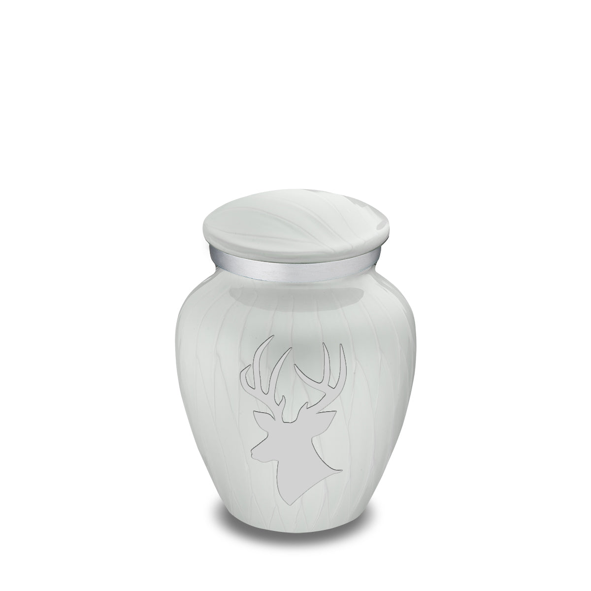Keepsake Embrace Pearl White Deer Cremation Urn