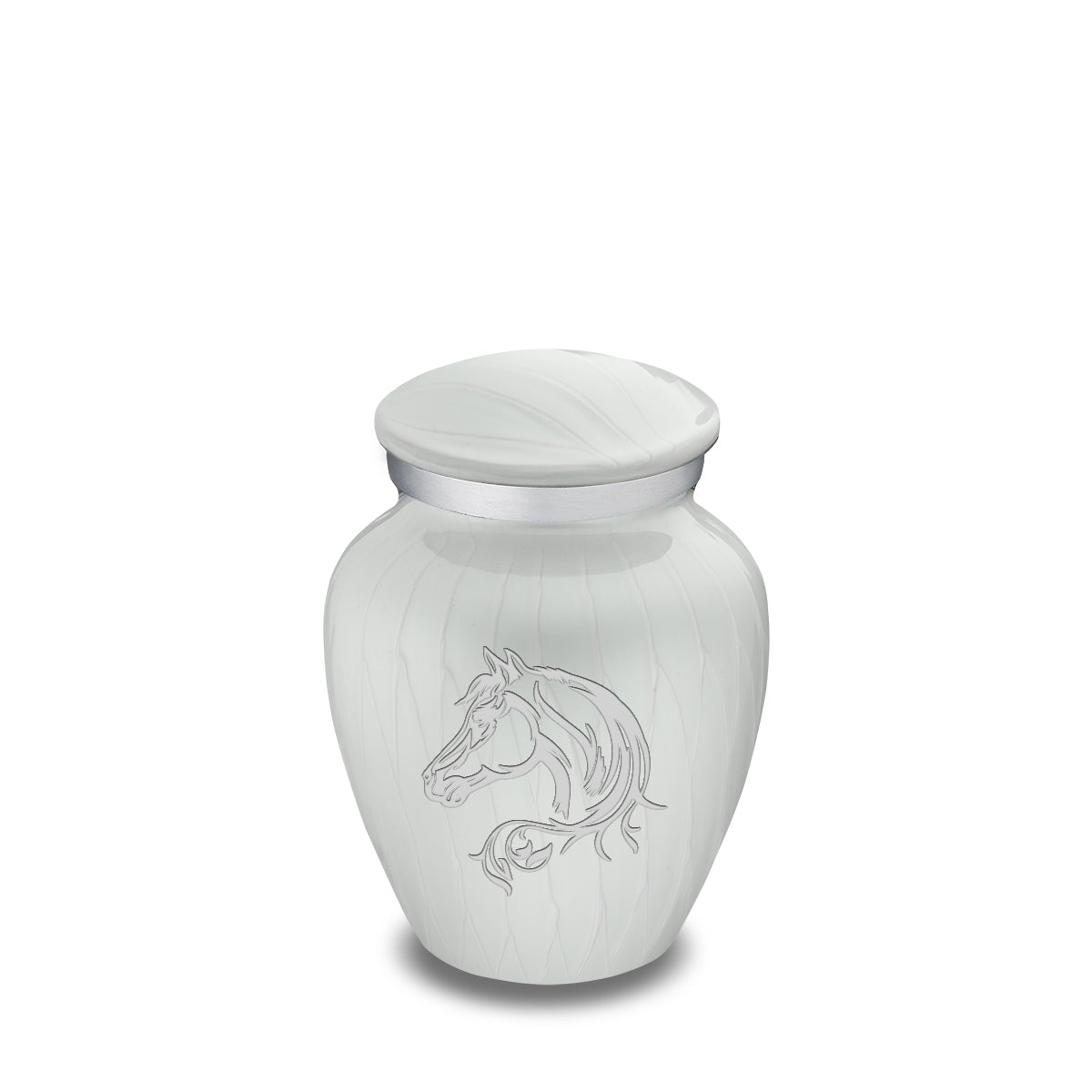 Keepsake Embrace Pearl White Horse Cremation Urn