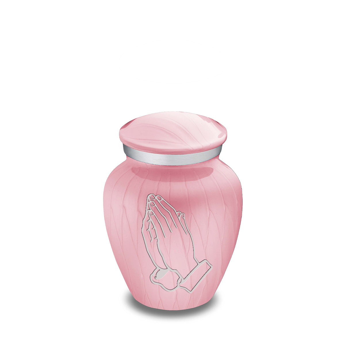 Keepsake Embrace Pearl Light Pink Praying Hands Cremation Urn