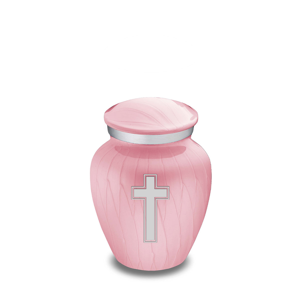 Keepsake Embrace Pearl Light Pink Simple Cross Cremation Urn