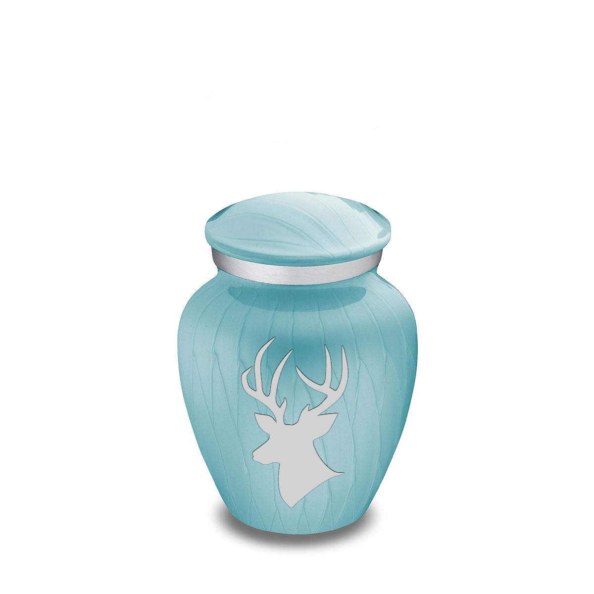Keepsake Embrace Pearl Light Blue Deer Cremation Urn