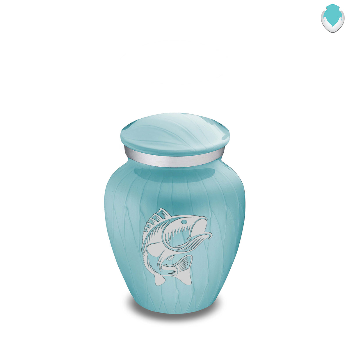 Keepsake Embrace Pearl Light Blue Fishing Cremation Urn