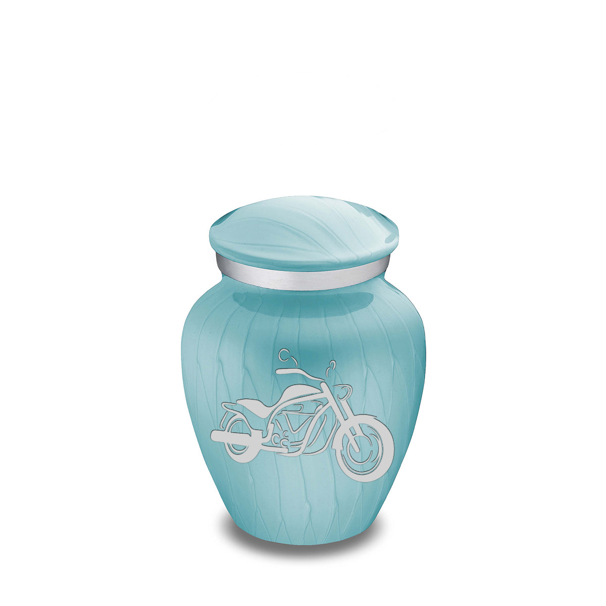 Keepsake Embrace Pearl Light Blue Motorcycle Cremation Urn