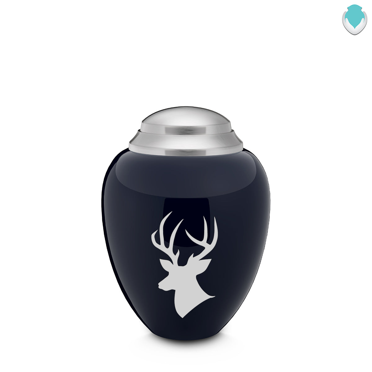 Keepsake Tribute Navy and Brushed Pewter Deer Cremation Urn