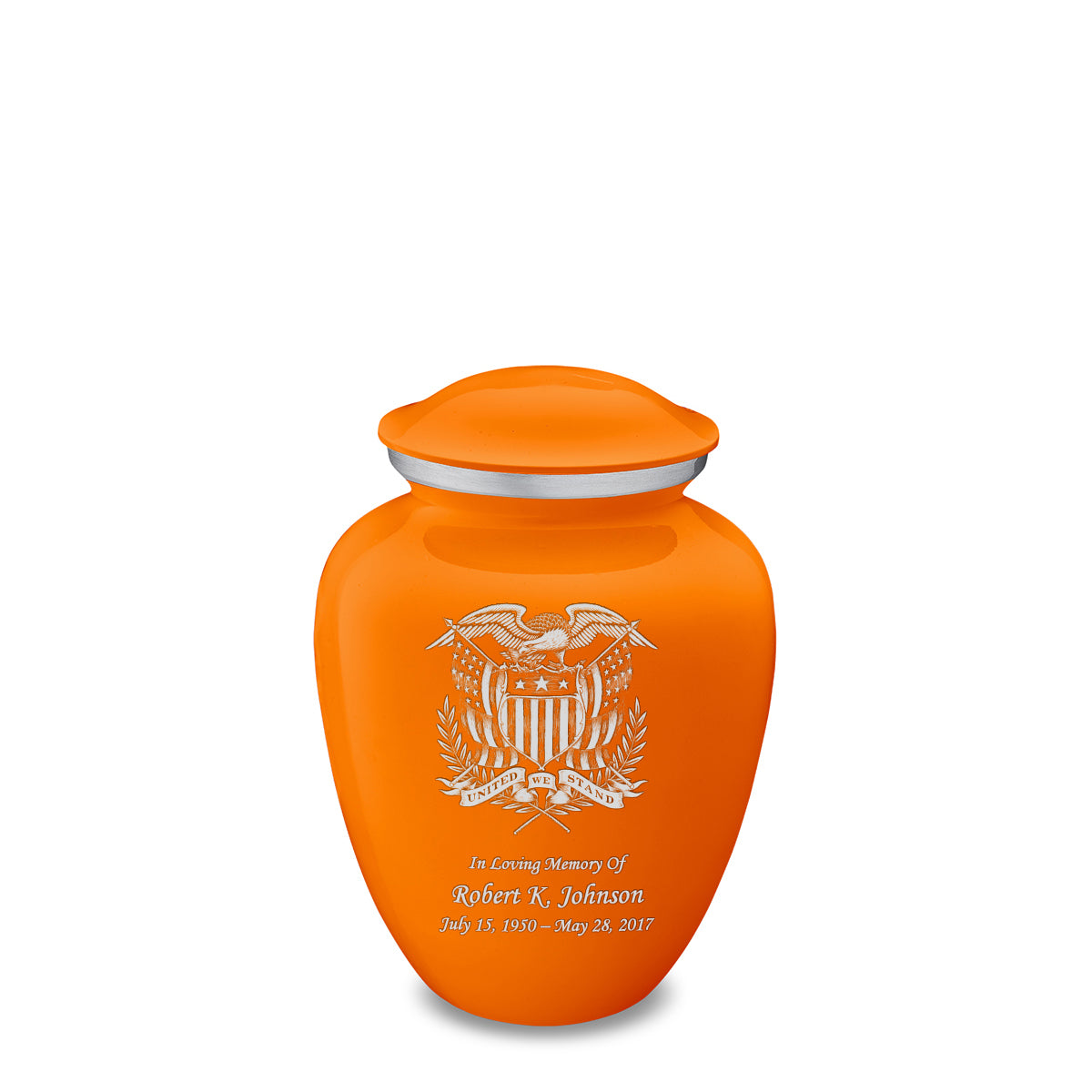 Medium Embrace Burnt Orange American Glory Cremation Urn