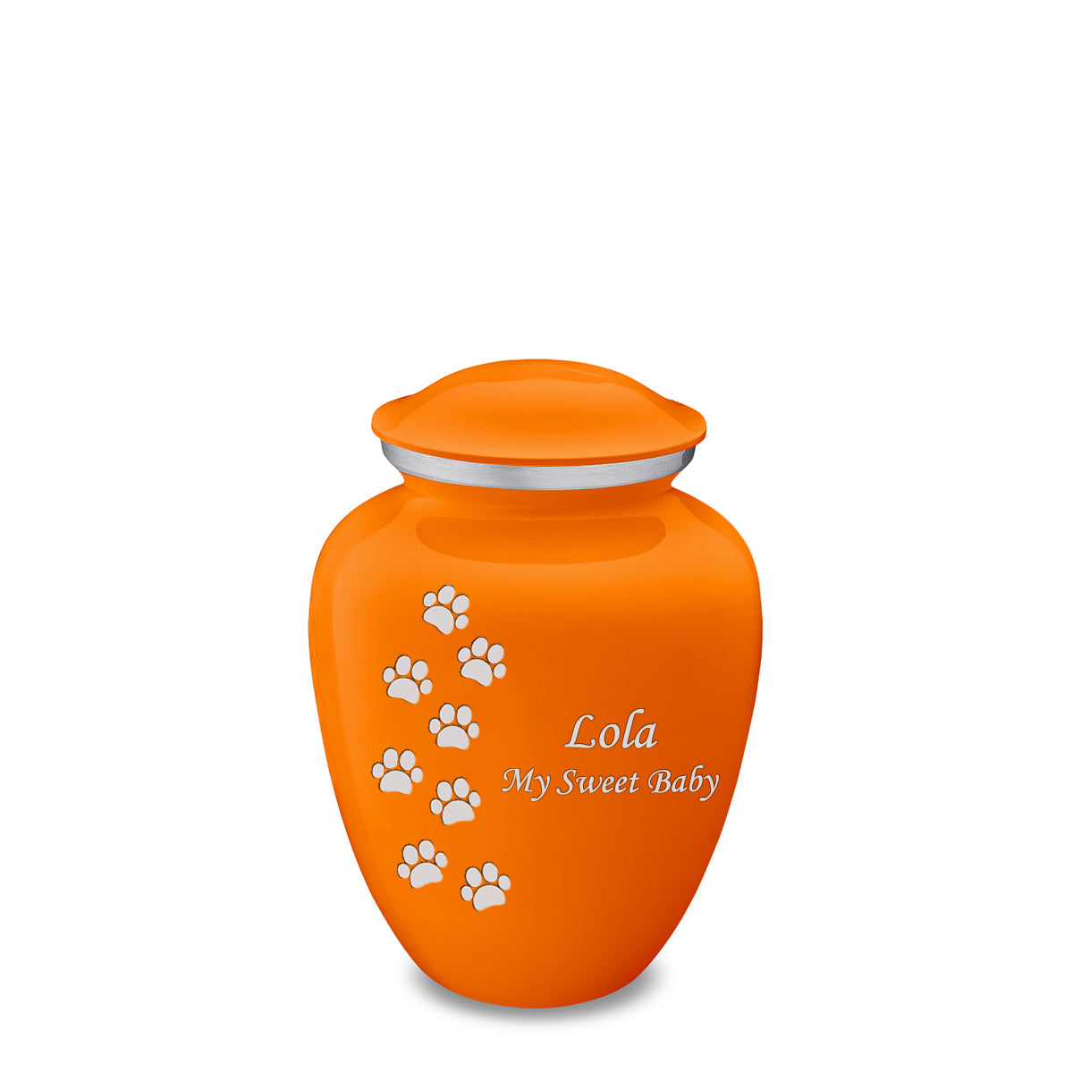 Medium Embrace Burnt Orange Walking Paws Pet Cremation Urn