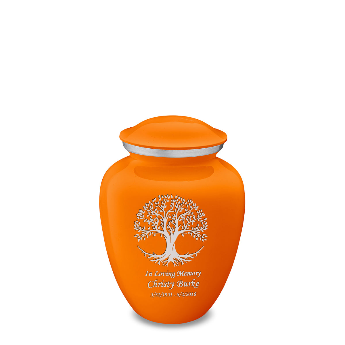 Medium Embrace Burnt Orange Tree of Life Cremation Urn
