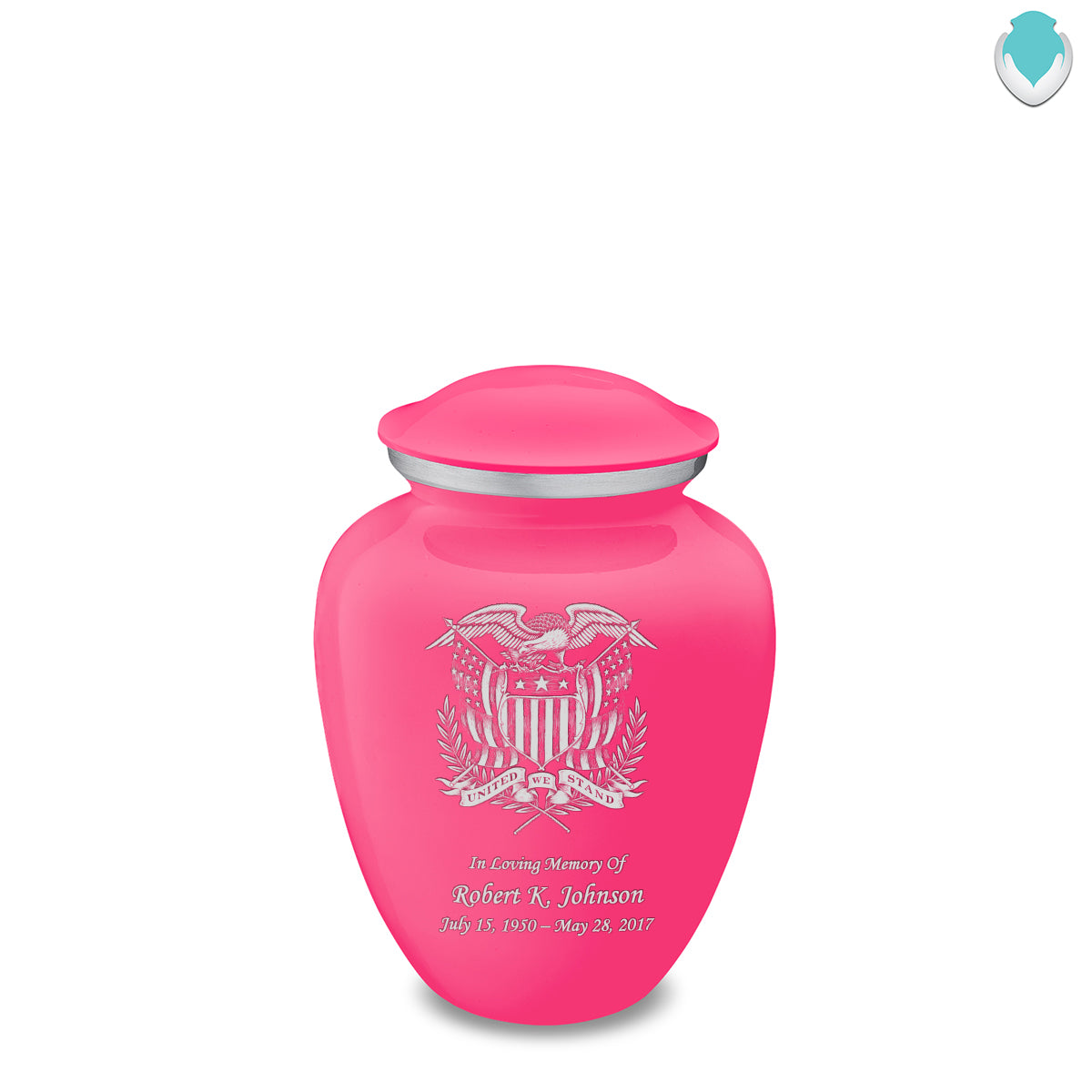Medium Embrace Bright Pink American Glory Cremation Urn