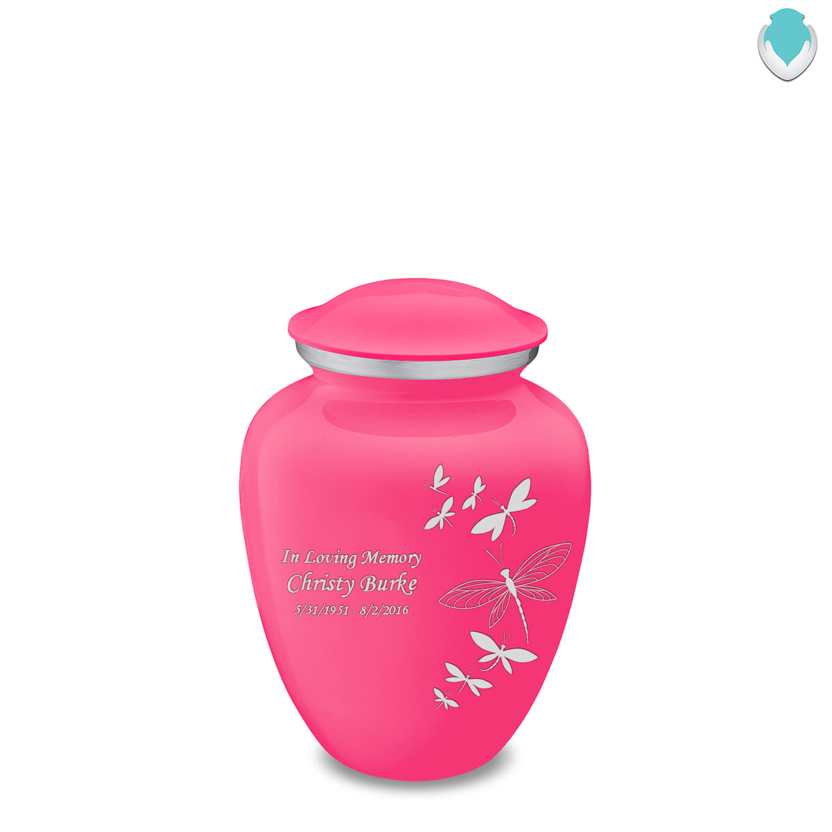 Medium Embrace Bright Pink Dragonflies Cremation Urn