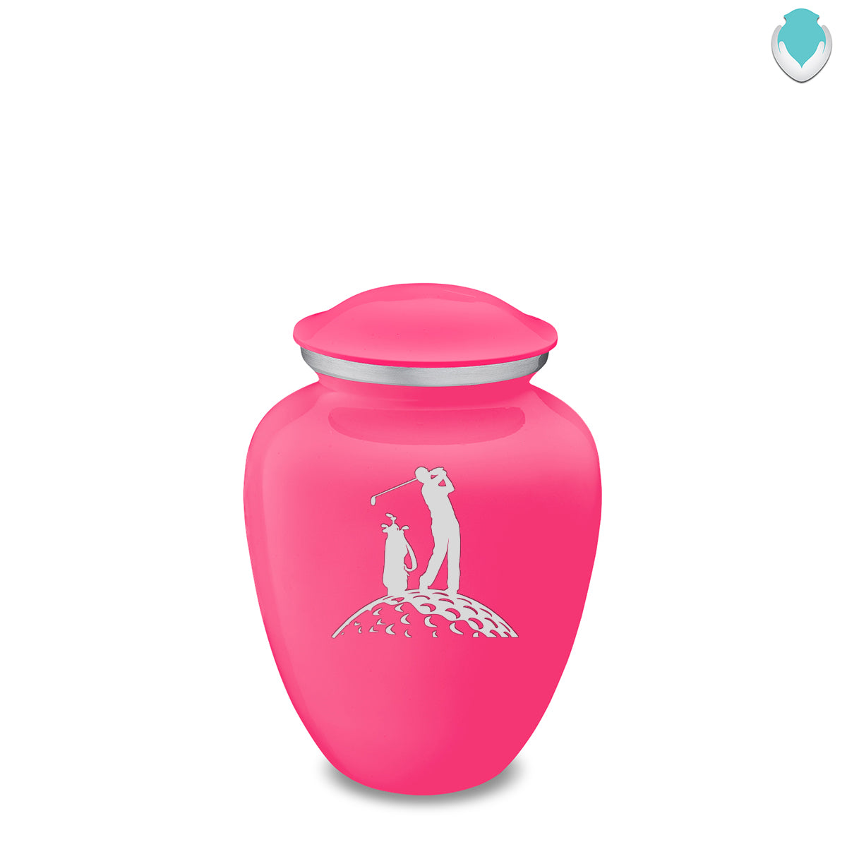 Medium Embrace Bright Pink Golfer Cremation Urn