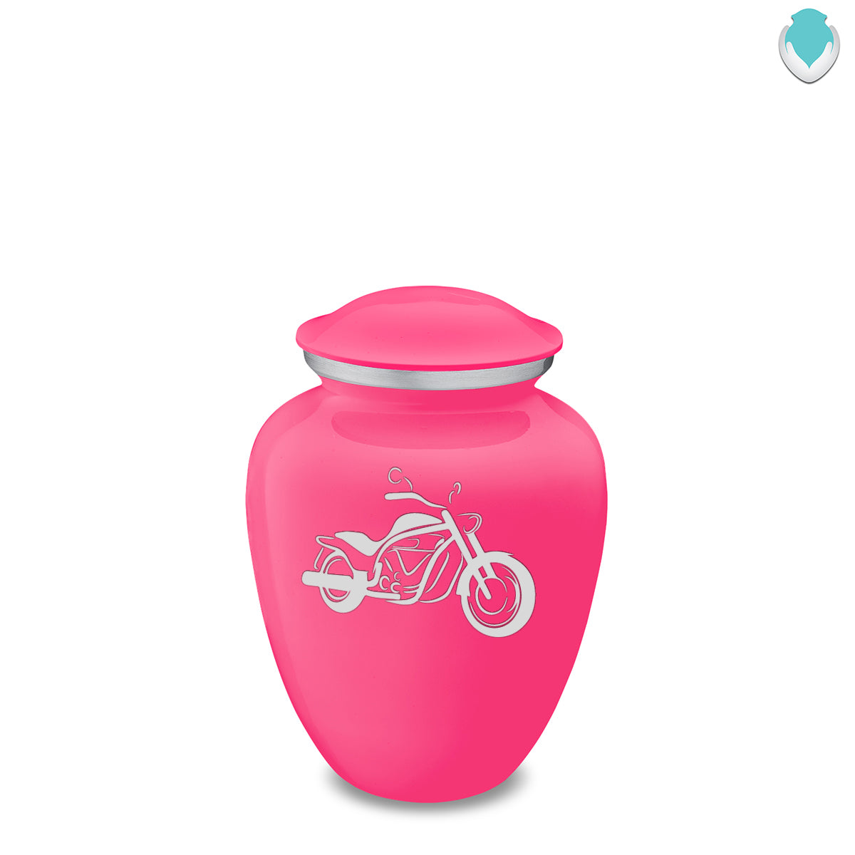 Medium Embrace Bright Pink Motorcycle Cremation Urn