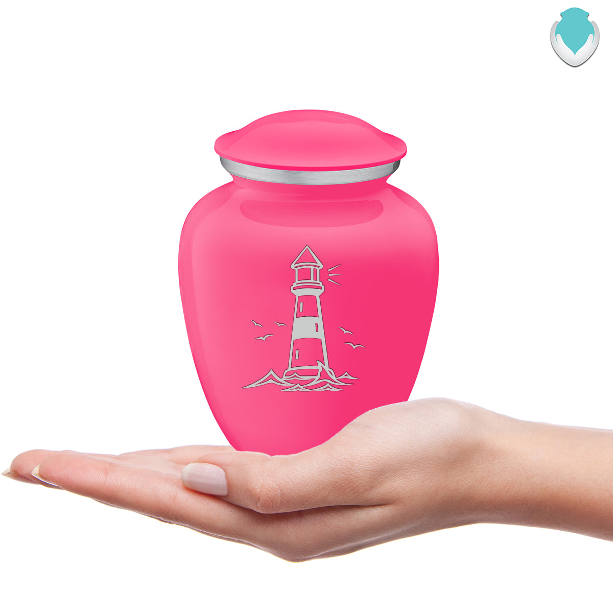 Medium Embrace Bright Pink Lighthouse Cremation Urn