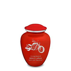 Medium Embrace Bright Red Motorcycle Cremation Urn