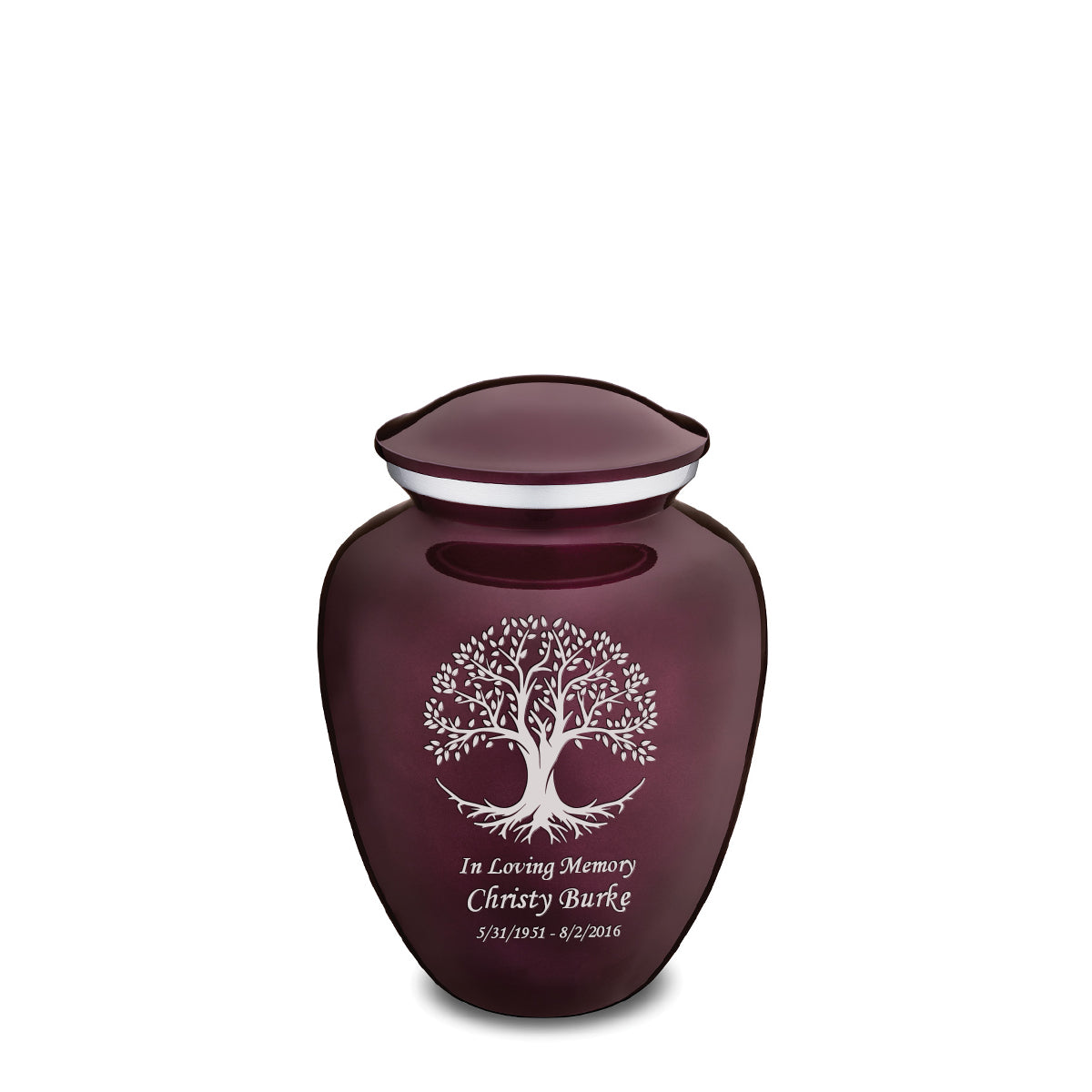 Medium Embrace Cherry Purple Tree of Life Cremation Urn