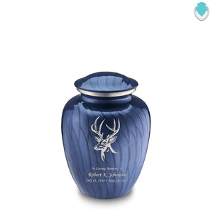 Medium Embrace Pearl Cobalt Blue Deer Cremation Urn