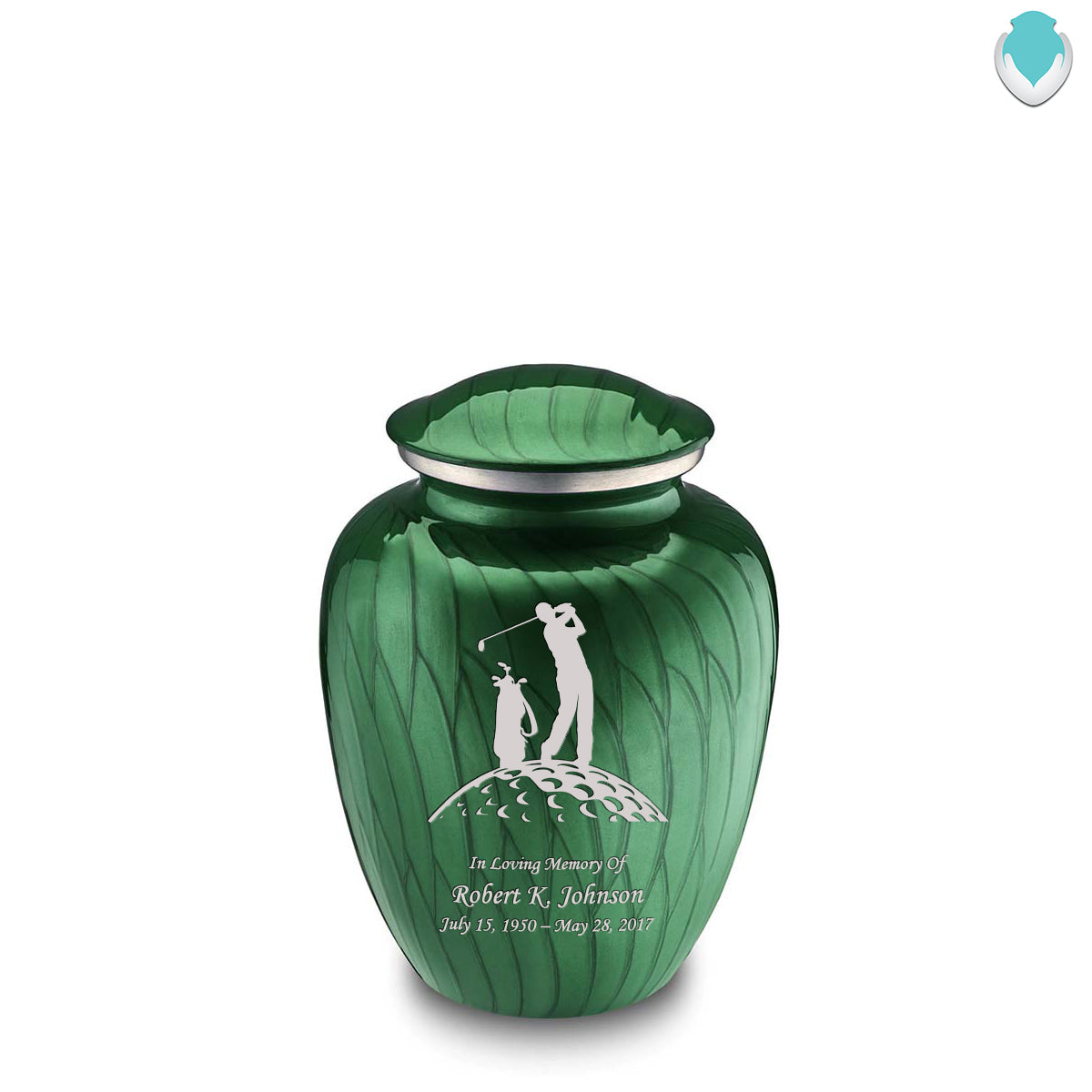 Medium Embrace Pearl Green Golf Cremation Urn