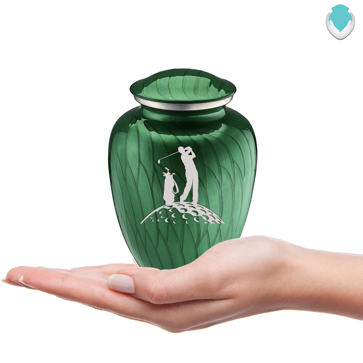 Medium Embrace Pearl Green Golf Cremation Urn
