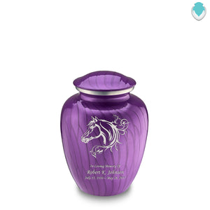Medium Embrace Pearl Purple Horse Cremation Urn