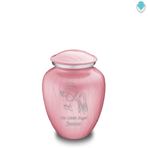 Medium Embrace Pearl Pink Angel Cremation Urn