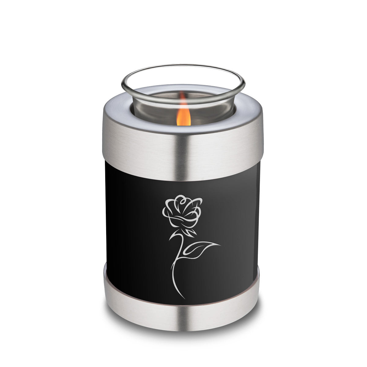 Candle Holder Embrace Black Rose Cremation Urn