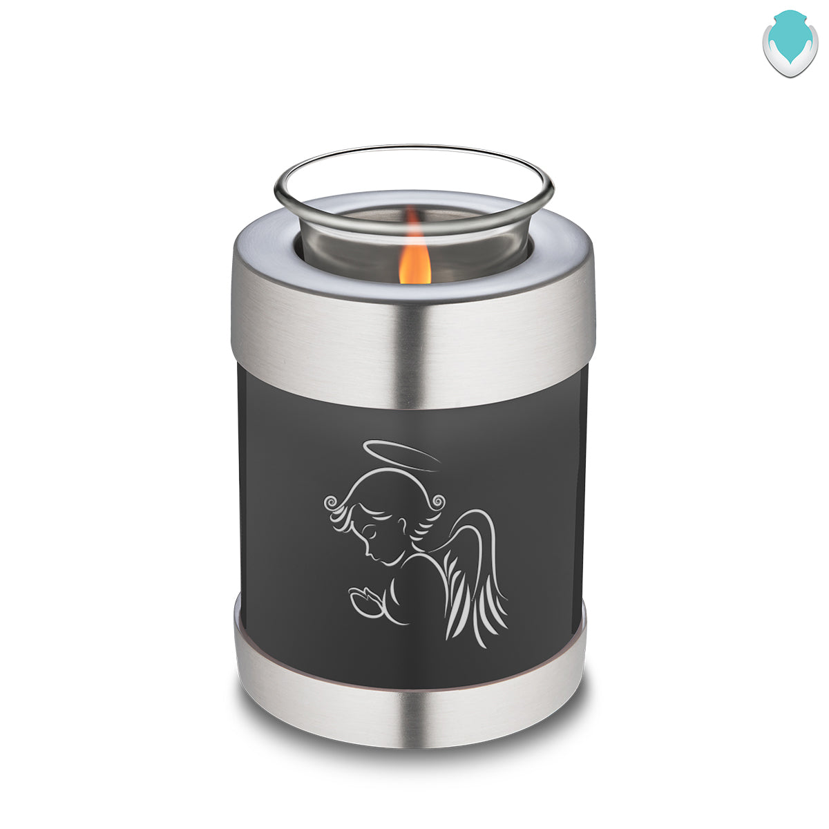 Candle Holder Embrace Charcoal Angel Cremation Urn