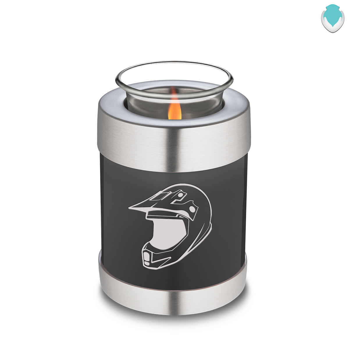 Candle Holder Embrace Charcoal Dirt Bike Cremation Urn