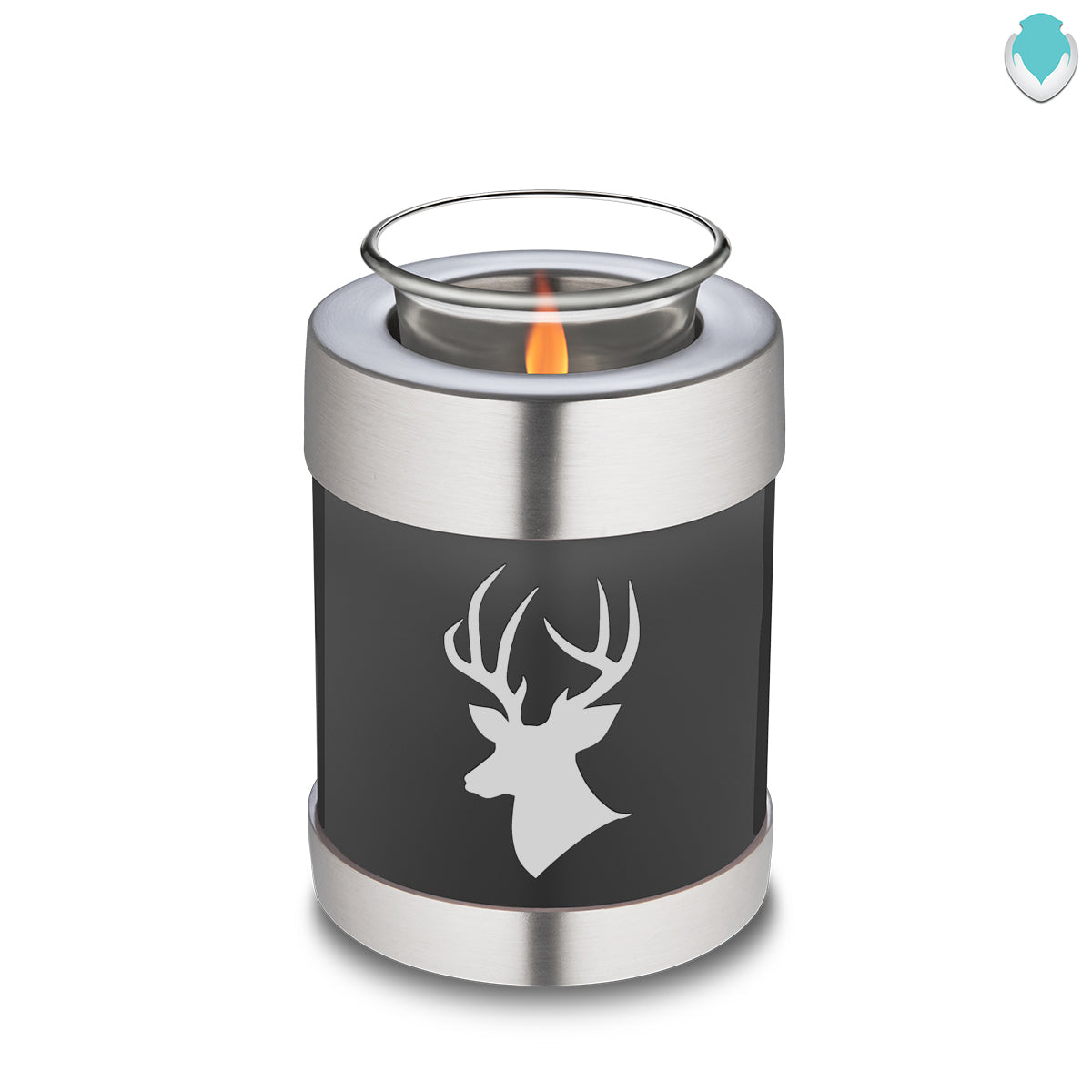 Candle Holder Embrace Charcoal Deer Cremation Urn
