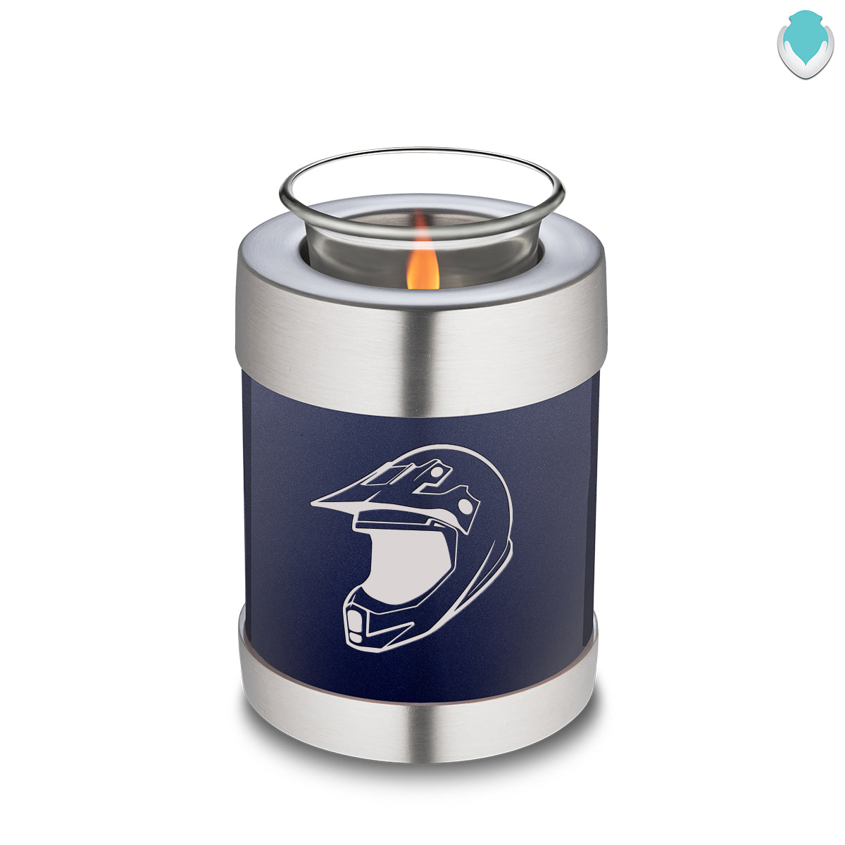 Candle Holder Embrace Cobalt Dirt Bike Cremation Urn