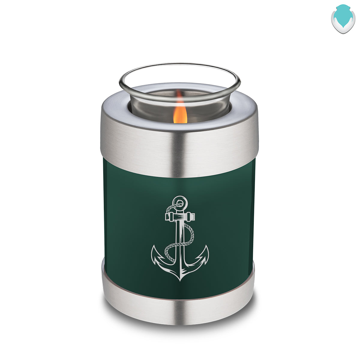 Candle Holder Embrace Green Anchor Cremation Urn