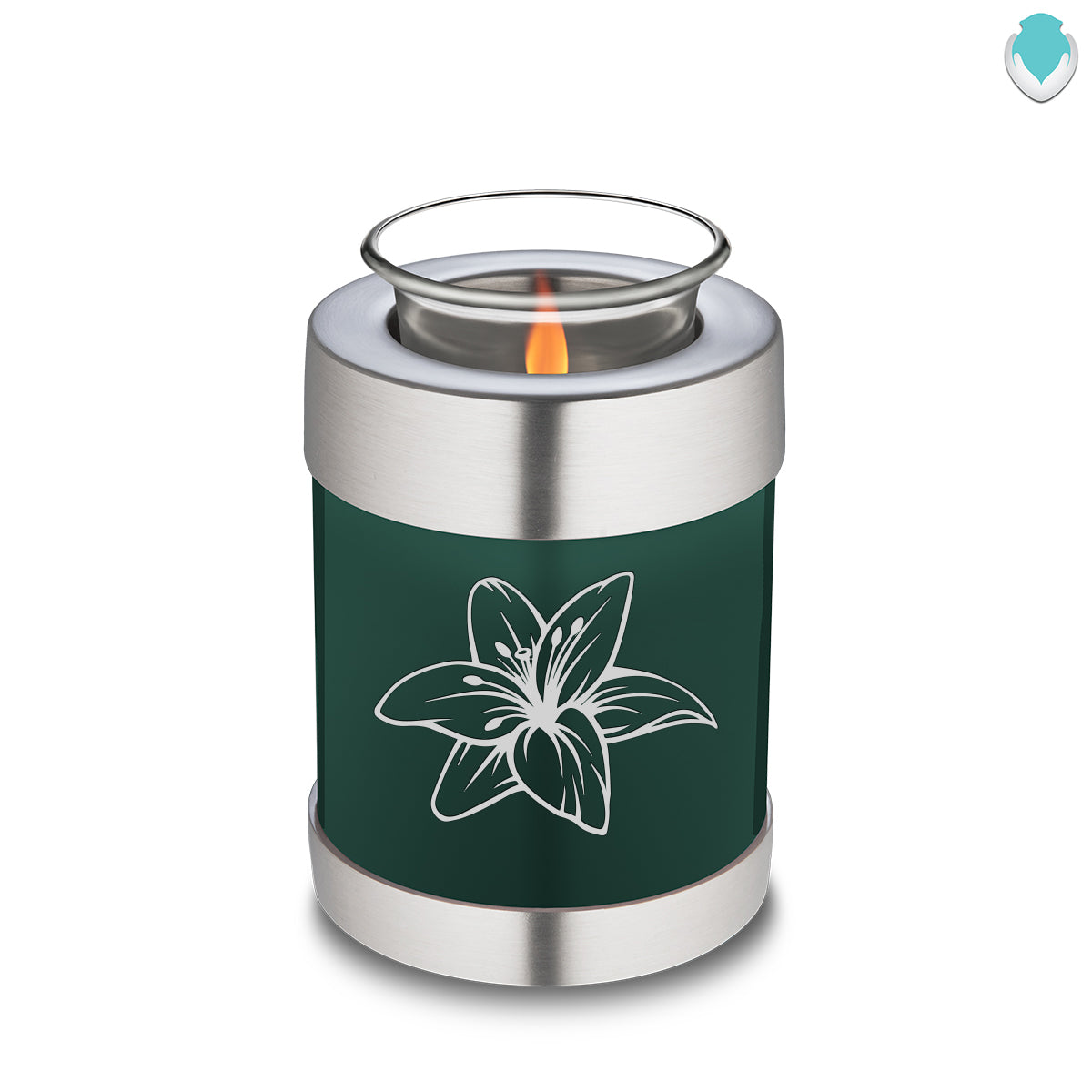 Candle Holder Embrace Green Lily Cremation Urn