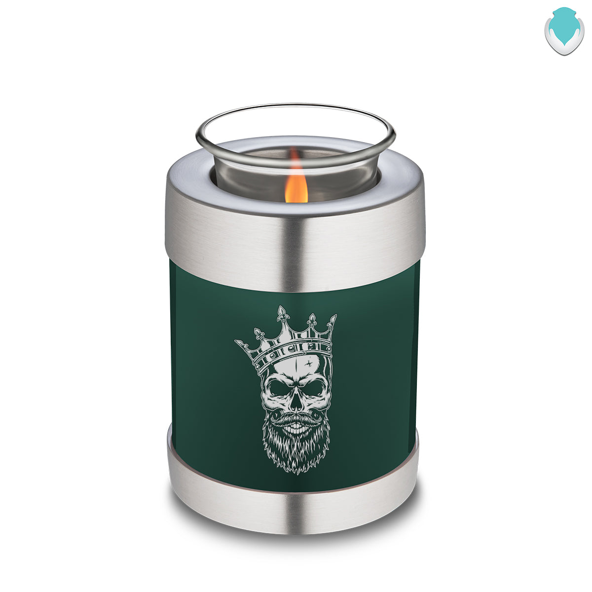 Candle Holder Embrace Green Skull Cremation Urn