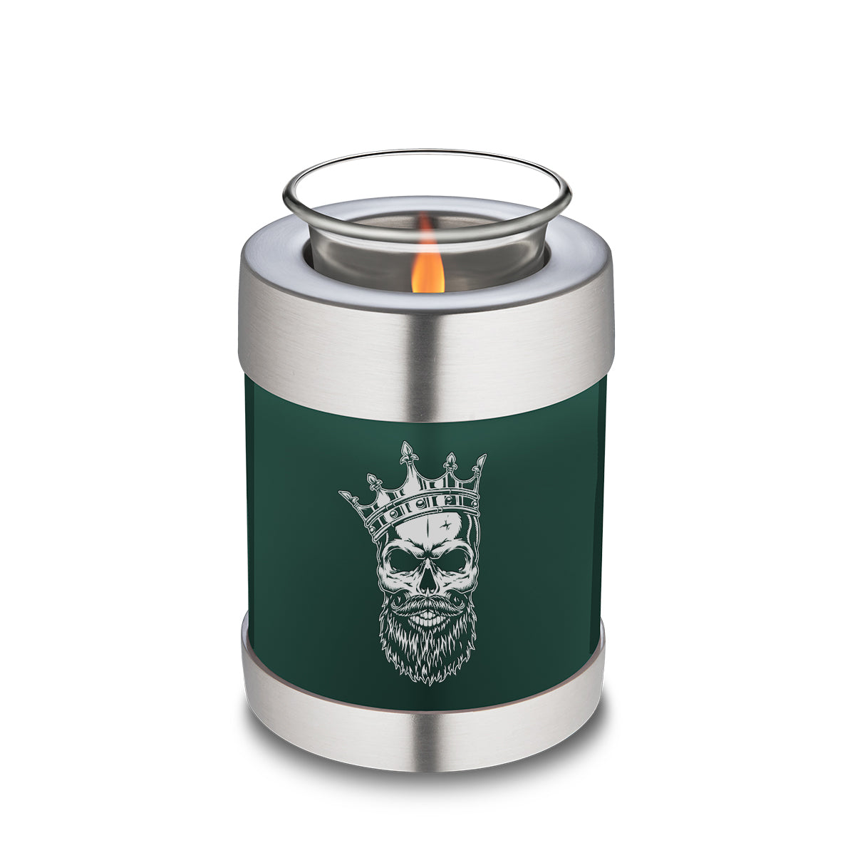 Candle Holder Embrace Green Skull Cremation Urn