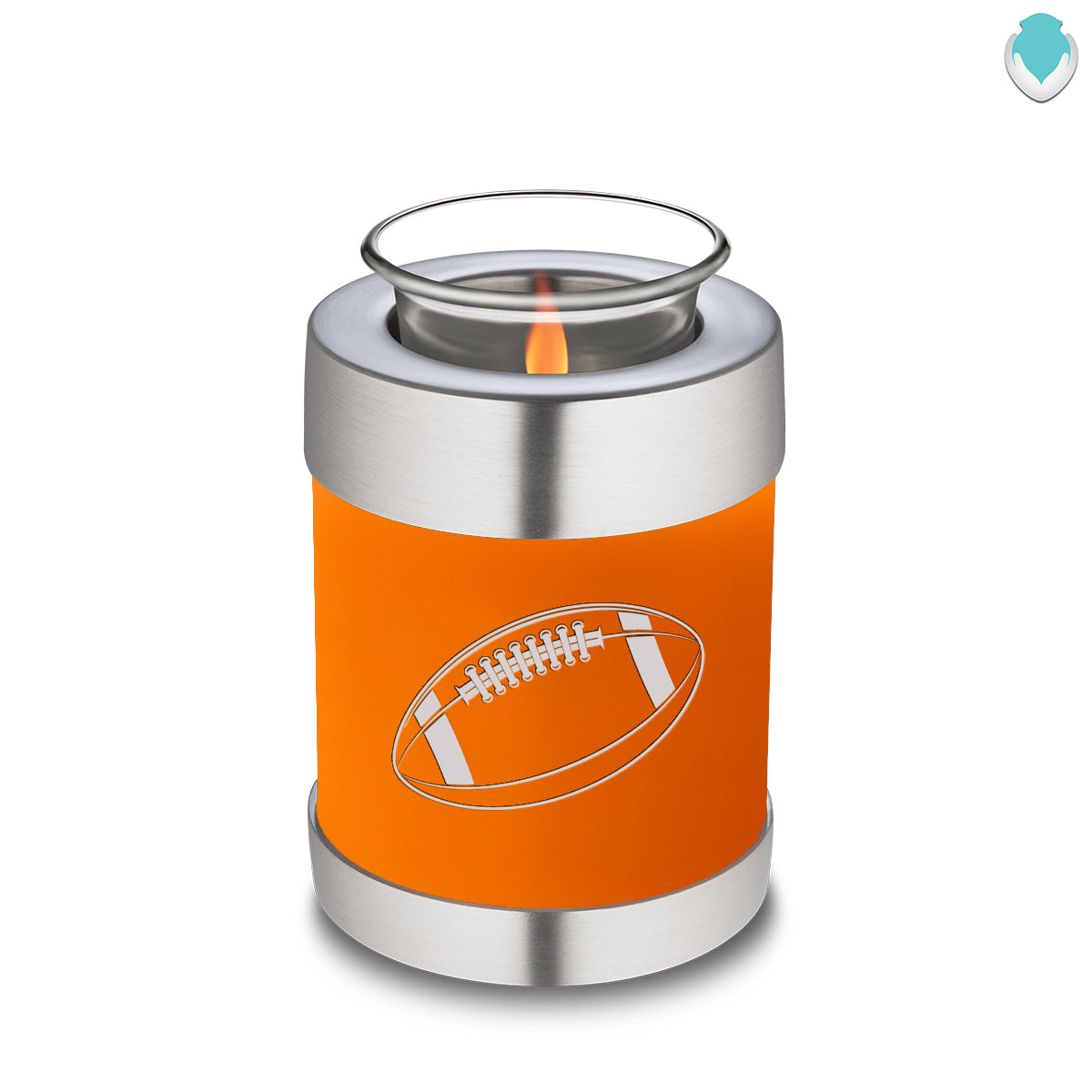 Candle Holder Embrace Burnt Orange Football Cremation Urn