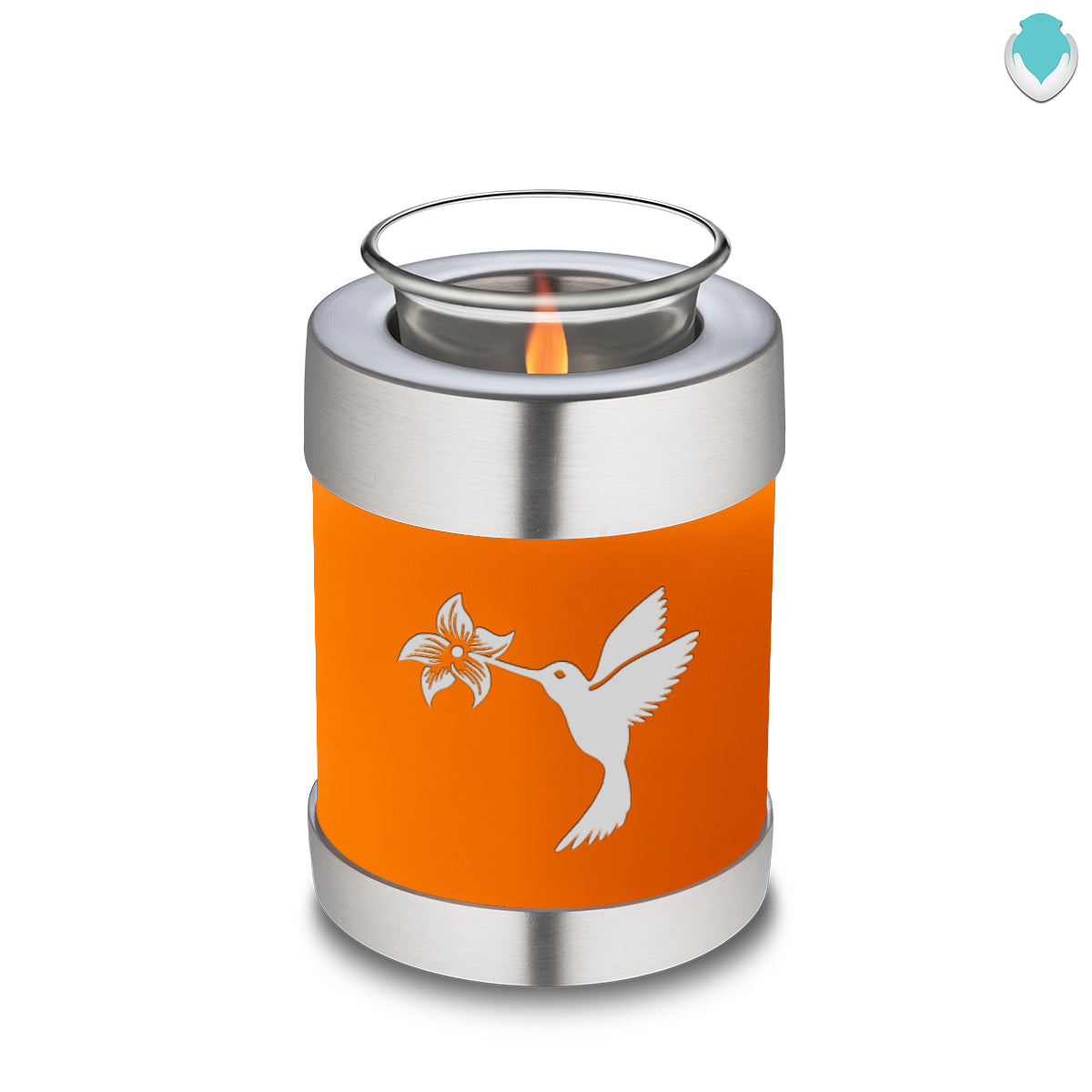 Candle Holder Embrace Burnt Orange Hummingbird Cremation Urn