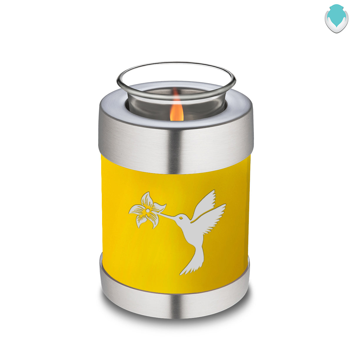Candle Holder Embrace Yellow Hummingbird Cremation Urn